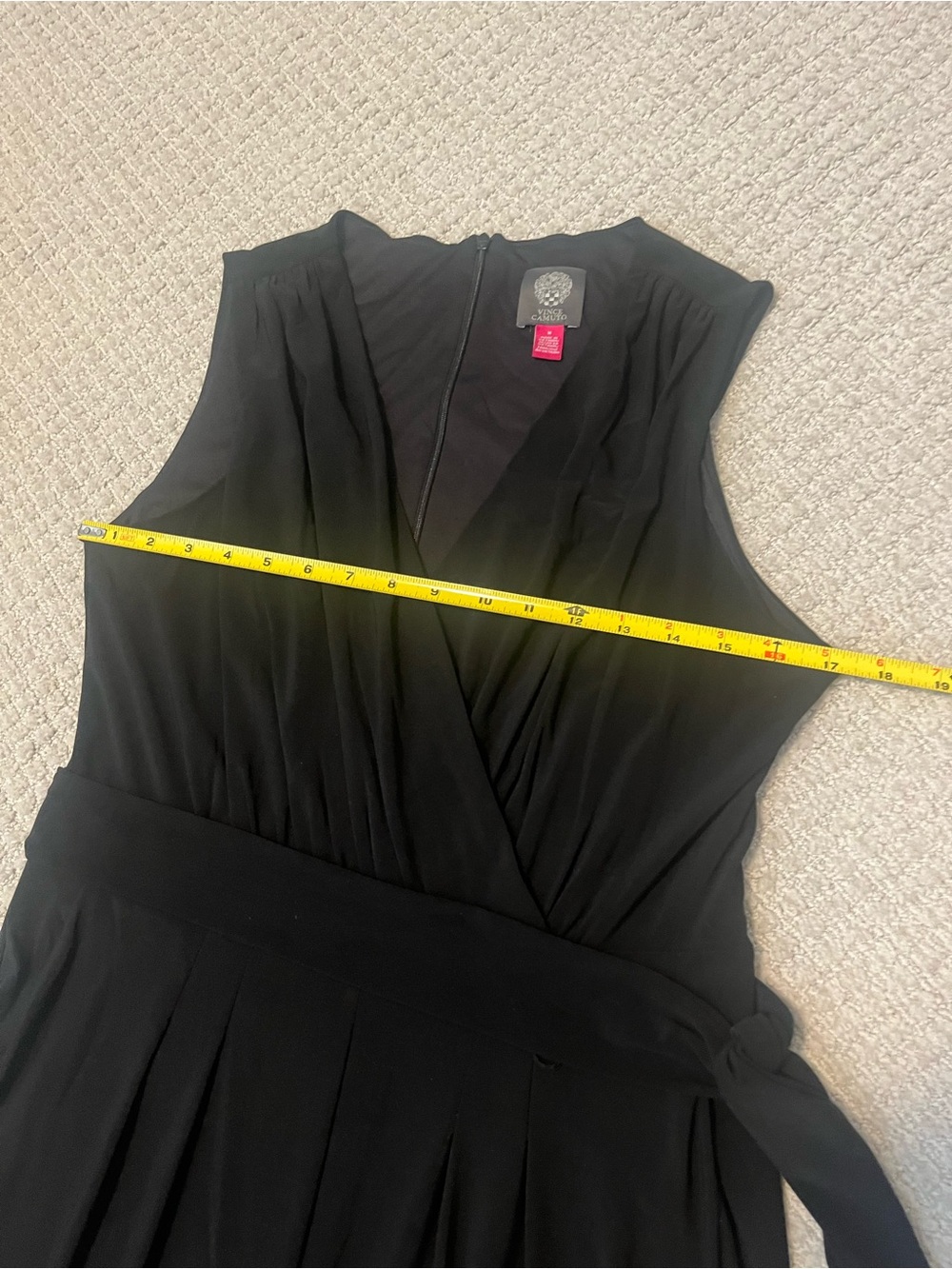 Vince Camuto Black Wide-Leg Jumpsuit with Self Tie - Picture 5 of 9